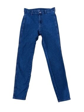 Topshop High-Rise Skinny Jeans - Dark Blue